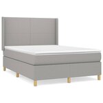 vidaXL Sommier à lattes de lit avec matelas Gris clair 140x190cm Tissu
