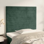 vidaXL Têtes de lit 2 Pièces Vert foncé 100x5x78/88 cm Velours