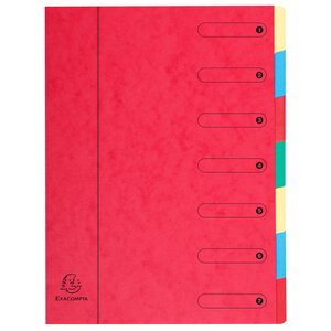 Trieur Extensible Harmonika Sans Élastique Fenêtres Imprimées 7 Compartiments - A4 - Rouge - Exacompta