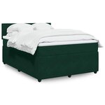 vidaXL Sommier à lattes de lit et matelas Vert foncé 140x190cm Velours