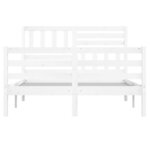 vidaXL Cadre de lit sans matelas blanc bois massif 140x200 cm