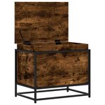 vidaXL Boîte de rangement avec couvercle chêne fumé bois d'ingénierie