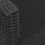 vidaXL Canapé de jardin avec coussins Noir Résine tressée