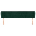 vidaXL Tête de lit avec oreilles Vert foncé 203x23x78/88 cm Velours