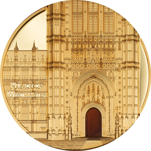 Pièce de monnaie en Or 500 Dollars g 155.5 (5 oz) Millésime 2023 Tiffany Art PALACE OF WESTMINSTER