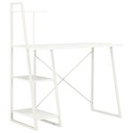 Bureau table poste de travail meuble d'ordinateur informatique étude avec étagère 102 x 50 x 117 cm blanc 02_0023475
