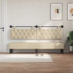 vidaXL Tête de lit suspendue Avec lumière LED Crème Tissu