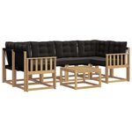vidaXL Ensemble de canapés d'extérieur 7 pc Blanc et noir