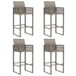 vidaXL Ensemble de bar de jardin 5 Pièces sans coussins gris poly rotin