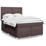vidaXL Sommier à lattes de lit avec matelas Marron foncé 140x200 cm