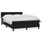 vidaXL Sommier à lattes de lit avec matelas noir 140x210 cm velours