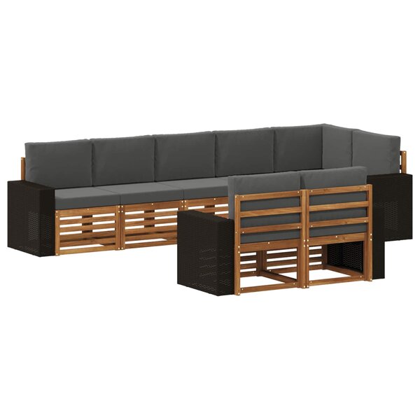 vidaXL Ensemble de canapés d'extérieur 8 pc Polyester