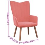 vidaXL Chaise de relaxation avec repose-pied Rose Velours