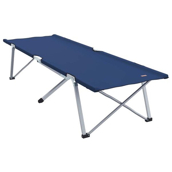 vidaXL Lit de camping pliable avec sac de transport bleu en tissu Oxford 600D
