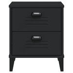 vidaXL Table de chevet VIKEN noir bois d'ingénierie