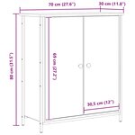 vidaXL Buffet en chêne artisanal 70x30x80 cm en bois d'ingénierie et acier