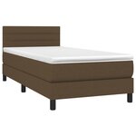 vidaXL Sommier à lattes de lit avec matelas Marron foncé 90x200 cm
