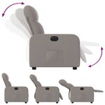 vidaXL Fauteuil inclinable électrique Taupe Tissu