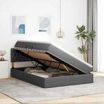 vidaXL Lit avec rangement et matelas Gris foncé 140 x 190 cm