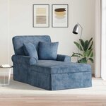 vidaXL Chaise lounge avec jupe avec coussin Bleu 157 x 91 x 91 cm ARES