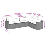 vidaXL Salon de jardin avec coussins 6 Pièces beige résine tressée
