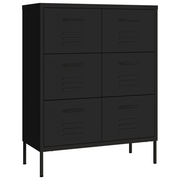 vidaXL Armoire à tiroirs Noir 80x35x101 5 cm Acier