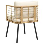vidaXL Chaise de jardin avec coussins naturel résine tressée