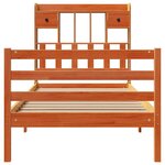 vidaXL Lit bibliothèque sans matelas cire marron 90x190 cm pin massif