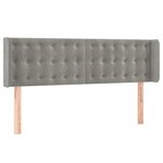 vidaXL Tête de lit avec oreilles Gris clair 147x16x78/88 cm Velours