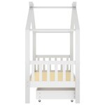 vidaXL Cadre de lit enfant avec tiroir blanc pin massif 80x160 cm