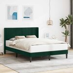 vidaXL Cadre de lit avec tête de lit Vert foncé 140 x 190 cm Velours