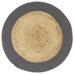 vidaXL Napperons 4 Pièces Naturel et anthracite 38 cm Jute et coton