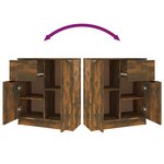 vidaXL Buffets 2 Pièces Chêne fumé 60x30x70 cm Bois d'ingénierie