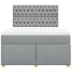 vidaXL Sommier à lattes de lit avec matelas Gris clair 160x200cm Tissu