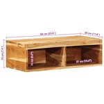 VidaXL Meuble TV mural 60x30x19 cm bois massif d'acacia