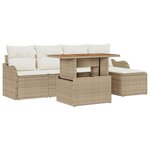 vidaXL Ensemble de canapé de jardin avec coussin 6 Pièces beige et crème