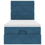 vidaXL Cadre de lit ottoman avec matelas bleu foncé 80x200 cm velours