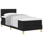 vidaXL Lit à ressorts avec coussin Noir 80 x 200 cm tissu