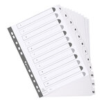 Intercalaires Imprimés À Touches Plastifiées - 12 Touches 1 À 12 - A4 - Blanc - X 25 - Exacompta