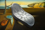 SALVADOR DALI CLOCK 1.5 Once Wave Shape Argent Monnaie 2 Dollars Niue 2024