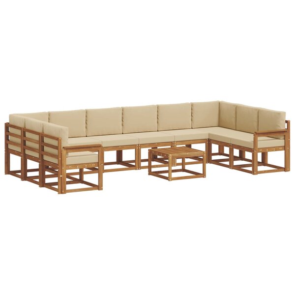 vidaXL Ensemble de canapés d'extérieur 11 Pièces Naturel et Beige