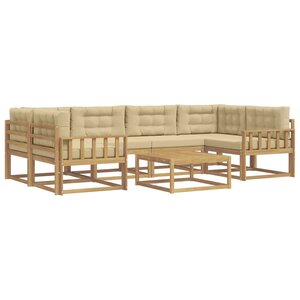 vidaXL Ensemble de canapés d'extérieur 5 pc Blanc et Beige