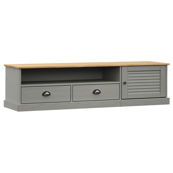 vidaXL Meuble TV VIGO gris 156x40x40 cm bois massif de pin
