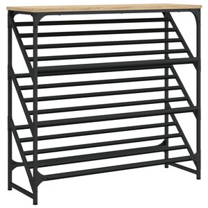 vidaXL Étagère à chaussures chêne sonoma 90x30x85 cm bois d'ingénierie