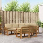 vidaXL Ensemble de canapés d'extérieur 7 Pièces Naturel et Beige