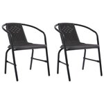 vidaXL Chaises de jardin lot de 2 Plastique Rotin et acier 110 kg