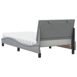 vidaXL Lit avec matelas gris clair 100x200 cm tissu