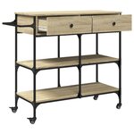 vidaXL Chariot de cuisine chêne sonoma 105x42x95 cm bois d'ingénierie
