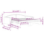 vidaXL Lit de jour avec gigogne et matelas gris foncé 100x200 cm tissu