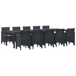 vidaXL Ensemble de salle à manger pour jardin 11 Pièces Anthracite